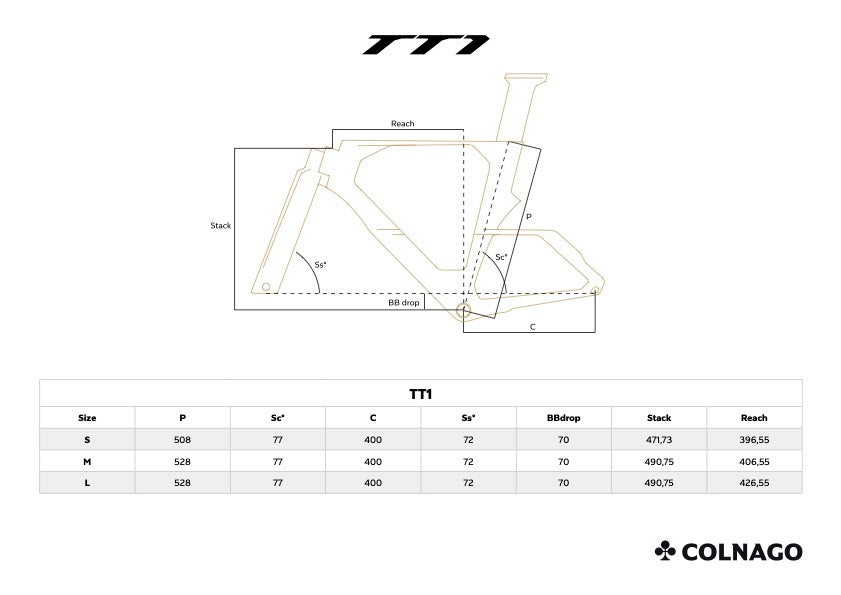 Colnago TT1 module Frame kit SDM3 UAE
